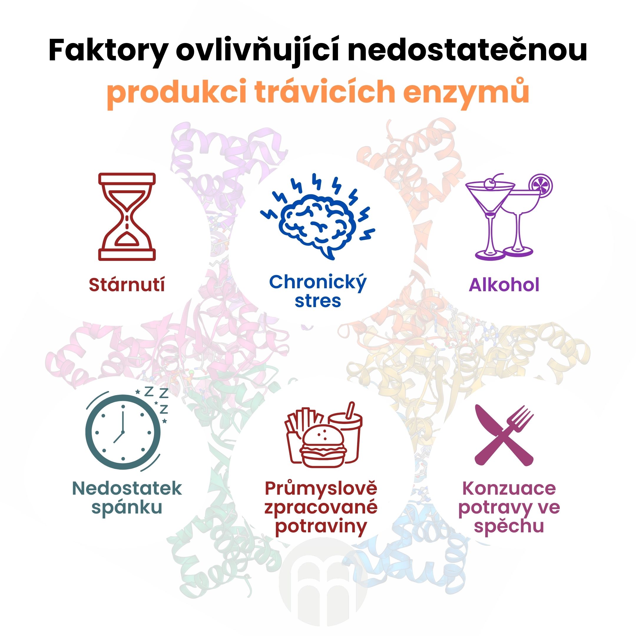 Faktory ovlivňující nedostatečnou produkci trávicích enzymů